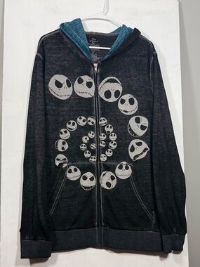 Disney Black Spiral Jack Skellington Zip-Up Hoodie